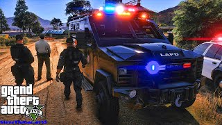 Playing GTA 5 As A POLICE OFFICER SWAT 4 LAPD GTA 5 Lspdfr Mod 4K [upl. by Eetsud]