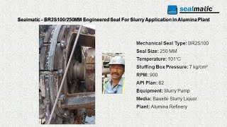 Sealmatic  BR2S100250MM Engineered Seal For Slurry Application In Alumina Plant [upl. by Melamie]