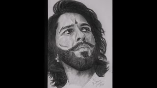 Shahid Kapoor Sketch as Maharawal Ratan Singh  Padmaavat movie [upl. by Alliehs]