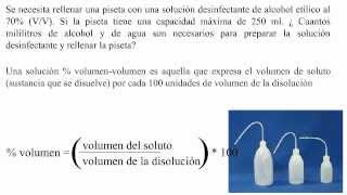 Solución porcentaje volumenvolumen solución desinfectante alcohol etílico al 70 [upl. by Ettenotna]