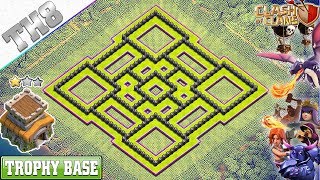 NEW BEST TH8 Hybrid Base DEFENCE 2023 COPY LINK  COC Town Hall 8 Trophy Base [upl. by Yesdnyl]