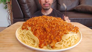 ASMR  SPAGHETTI BOLOGNESE HOMEMADE PASTA MEAT SAUCE MUKBANG EATING SHOW [upl. by Ellekcir]