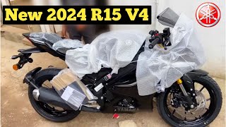 New Yamaha R15 V4 Unboxing 2024 Model 🔥  Top Speed Mileage Price  2024 Best Bike [upl. by Paapanen]