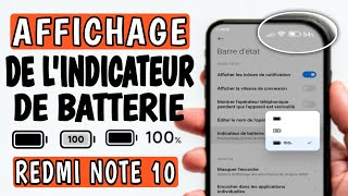 Comment afficher le pourcentage de batterie intégré sur redmi note 10 [upl. by Witcher432]