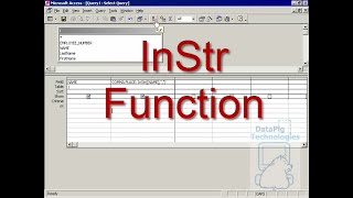 InStr in string  function in Microsoft Access  DataPig [upl. by Reave549]