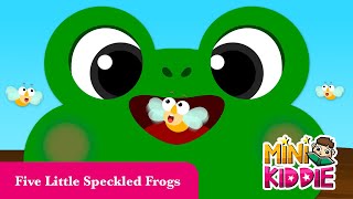 Five Little Speckled Frogs  Kids Songs with Lyrics  Best Nursery Rhymes  Mini Kiddie [upl. by Yrmac]