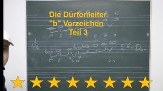 Harmonielehre Gitarre  Durtonleiter Teil 3 die quotbquot Vorzeichen [upl. by Nevuer]