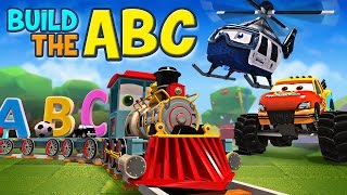 appMink build the ABC with Alphabet Train Monster Truck Police Helicopter and School Bus [upl. by Lanny586]