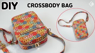 DIY DOUBLE ZIPPER CROSSBODY BAG  Mini shoulder bag  sewing tutorial Tendersmile Handmade [upl. by Etyak743]