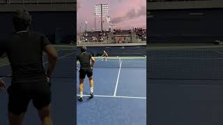 Mini tennis battle under the Flushing Meadows sunset what can be better 🏟️ holgerrune usopen [upl. by Ahtar]