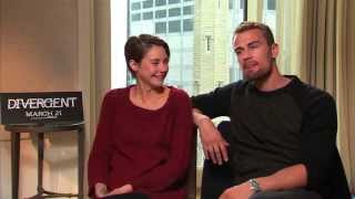 Shailene Woodley and Theo James Talk Divergent In Theaters March 21st [upl. by Motch]