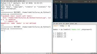 Python Importar dados com loadtxt [upl. by Anes960]