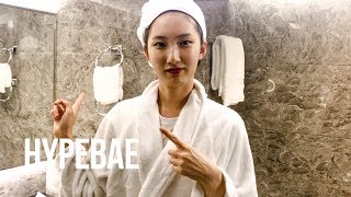 Model Song Hwa Oh Shows Us Her Evening Beauty Routine [upl. by Anilat687]