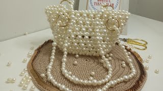 İNCİ ÇANTA BÖLÜM  2 heart beaded baghowto lacemake yapılışı jevelleryvideolubags [upl. by Buell]