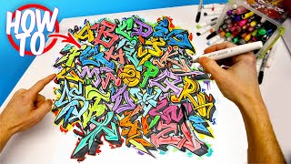 How To Draw Graffiti Letters Wild Style  Advanced Tutorial Alphabet [upl. by Ahsie]