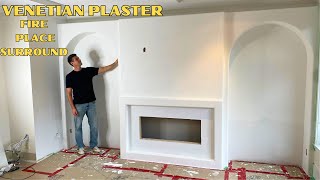 Venetian Plaster Fireplace Build Frame to Finish [upl. by Ayoral]