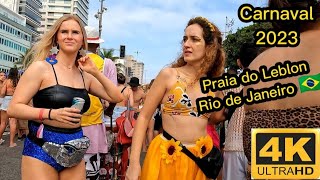 RIO DE JANEIRO BLOCO DE CARNAVAL — Brasil 2023 🇧🇷 Brazilian Carnival Leblon Beach beach carnaval [upl. by Nonnelg]