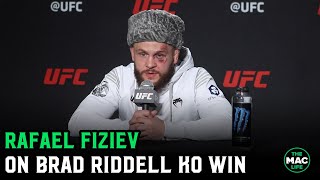 Rafael Fiziev on Brad Riddell KO quotI dont know if Im sad or Im happyquot  UFC Vegas 44 [upl. by Savvas]