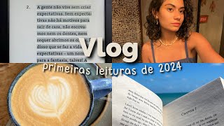 vlog lendo os primeiros livros de 2024 VLOG DE LEITURA  PARTE 1 [upl. by Meuser]