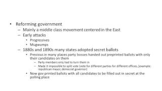 HIST 112 Lecture 11  Progressivism and Reforming Government [upl. by Ragde]