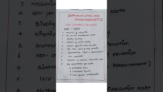 Biopharmaceutics and pharmacokinetics  lMPORTANT QUESTIONS  biopharmaceutics pharmacy [upl. by Birgit]