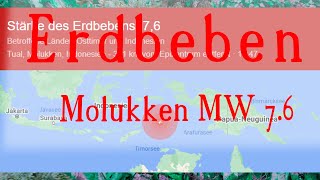 Kurze Info Erdbeben bei Indonesien mit einer Magnitude von 76 [upl. by Anirahc]