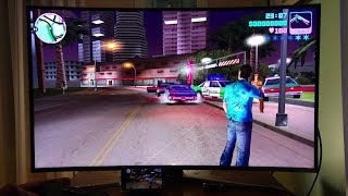 GTA Vice City LG G5 HDMI 4K gamepad bluetooth 43quot 2160p Ultra HD TV Android smartphone with SlimPort [upl. by Editha266]