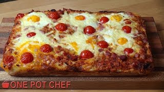 Easy Bacon and Egg Breakfast Focaccia  One Pot Chef [upl. by Alik]