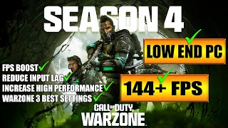 🔧 Warzone 3 Season 4 Low End Pc increase performance  FPS with any setup Best Settings 2024 [upl. by Atikim]