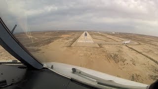 Landing at Djerba DJE Tunisia  RWY09 Cockpit View [upl. by Yelsek]