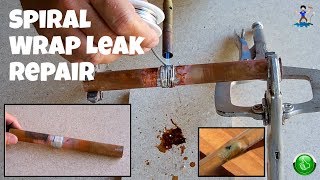 Spiral Wrap Copper Pipe Leak RepairNo Cutting or Clamps [upl. by Aeslek454]