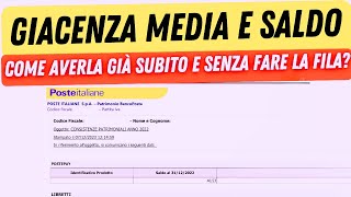 GIACENZA MEDIA POSTE 2024  come ottenerla subito senza file [upl. by Oakman223]