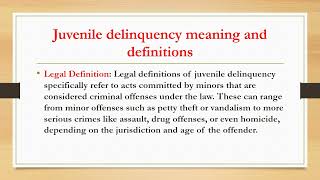 Juvenile delinquency meaning definitionsjuvenile delinquent vs status offenderCSScriminology [upl. by Aivirt]