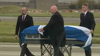 Alex Salmonds body lands in Scotland after repatriation [upl. by Munroe70]