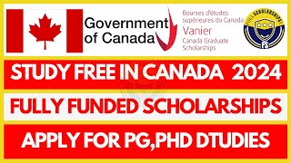 Canada Scholarships  Government of Canada Vanier Graduate Scholarship 20242025 for PG PhD Studies [upl. by Ramburt]