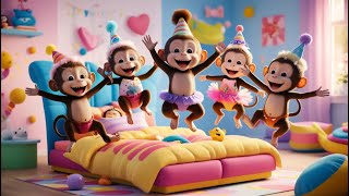 Classic Nursery Rhyme Five Little Monkeys Jumping on the Bed [upl. by Etnod711]