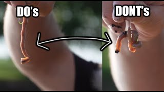 How to Hook a Worm for Fishing Fishing Tip [upl. by Dnalloh]