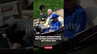 King Charles and Queen Camilla lead the Royal procession on day one at Royal Ascot royalascot [upl. by Aprilette]