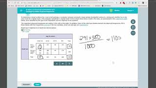 ALEKS Contingency Tables Expected frequencies [upl. by Ettelorahc]