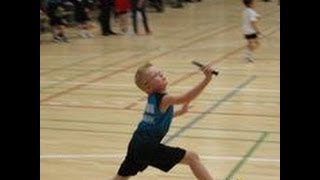 7 year old Kolding junior playing Kolding senior  Denmark  Badminton [upl. by Serrell]