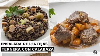 Ensalada de LENTEJAS  GUISO de TERNERA con calabaza  con Karlos Arguiñano [upl. by Oirasor]