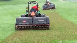 Golf course fairway aeration with Pro Core 1298s [upl. by Tneciv]