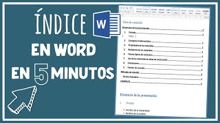 Cómo hacer un ÍNDICE en WORD en 5 MINUTOS [upl. by Hekker756]