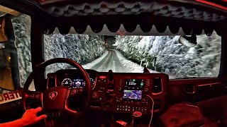 POV Driving Scania 590S  Winter has arrived [upl. by Jaynes]