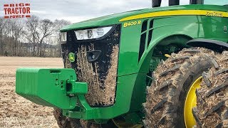 John Deere 8400R Tractor Subsoiling Ground in January 2019 [upl. by Lorena470]