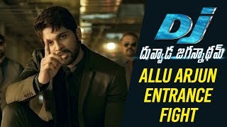 DJ Duvvada Jagannadham Scenes  Allu Arjun Entrance Fight Scene  DJ On FIRE [upl. by Nashom457]