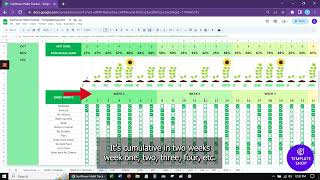 Habit Tracker Spreadsheet Plant a Sunflower by PLRDuckcom [upl. by Elinor]