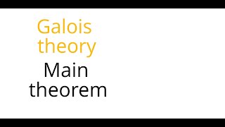 Galois theory Main theorem [upl. by Rawna]