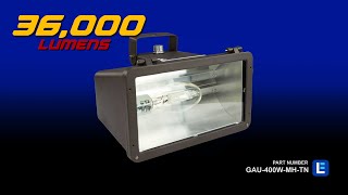 400W Metal Halide General Area Use Light Fixture  36000 Lumens  Floodlight  Wet Location Approved [upl. by Marucci299]