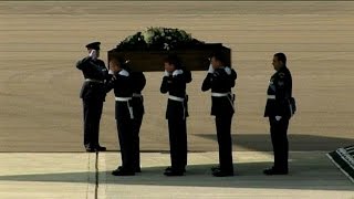 Bodies of British Tunisia attack victims flown home [upl. by Annahs]